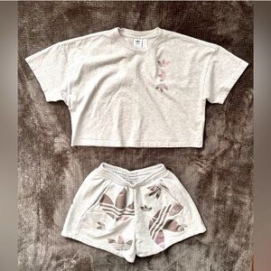 Trendy, nice thick cotton fabric shorts and T-shirt set